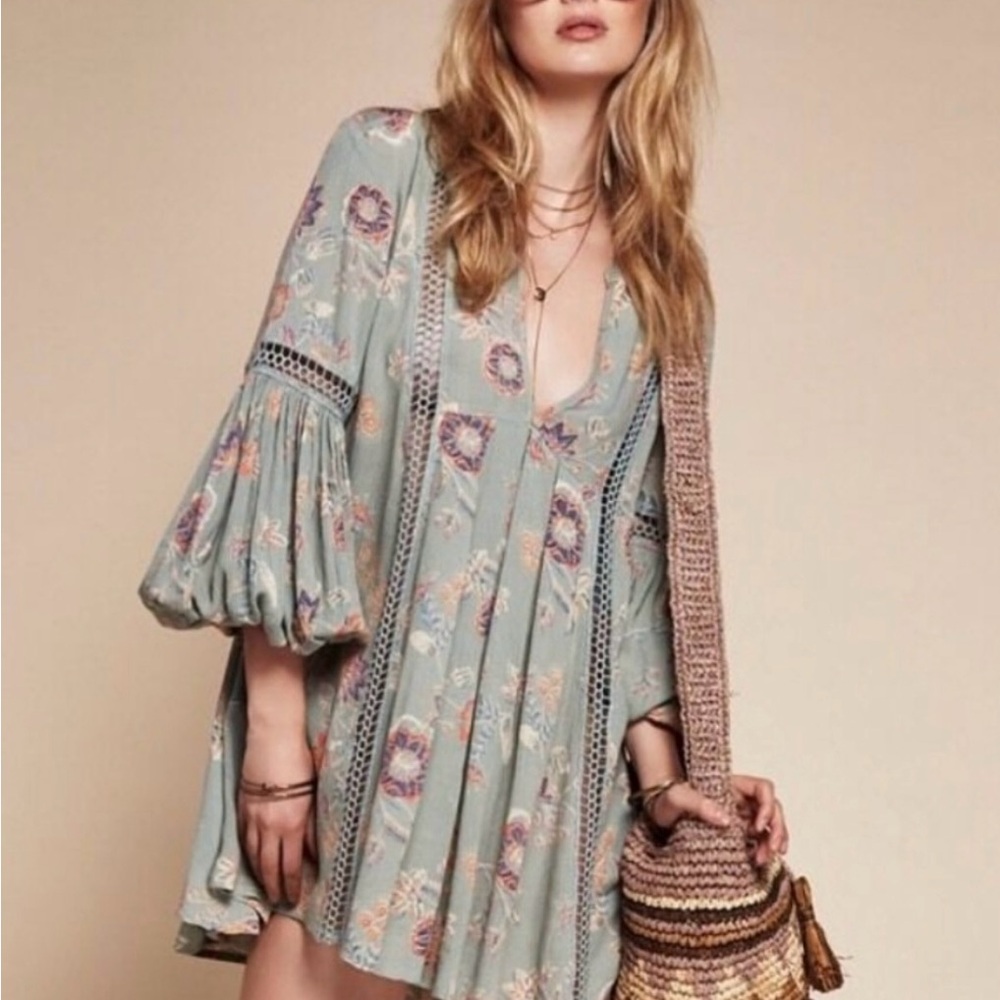 Free People Just the Two of Us Floral Boho Dress/Tunic Xsmall